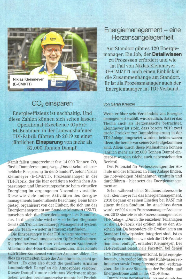 Auszug eines Mitarbeiterporträts.